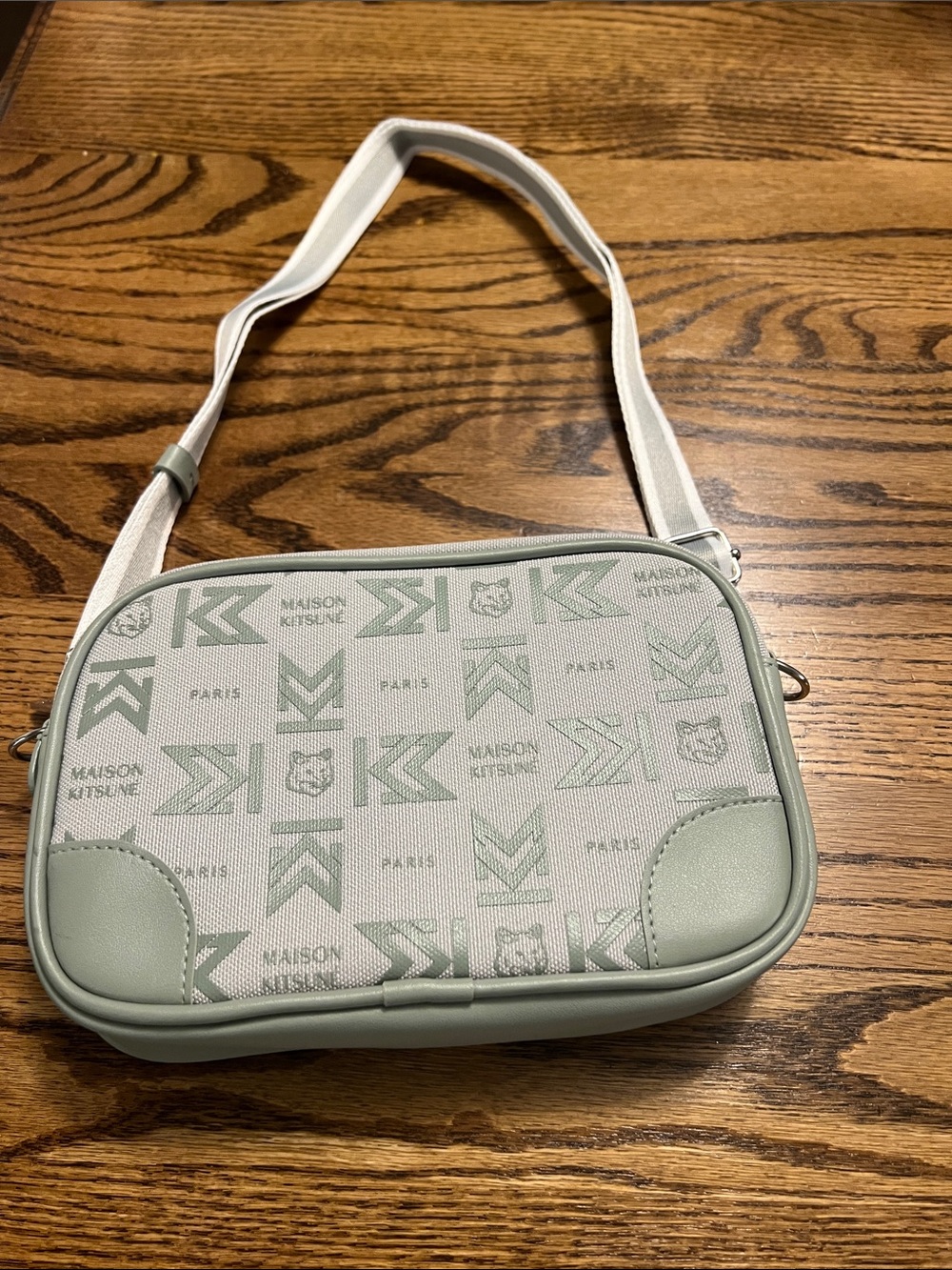 MAISON KITSUNÉ Mint Logo Pattern Crossbody Bag